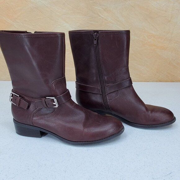 Lauren Ralph Lauren Boots Women Size 6B Brown Leather Mesi Ankle Equestrian Moto - Picture 4 of 12